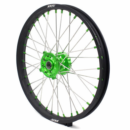 KKE 21 & 19 MX Wheels for Kawasaki KX125 KX250 KX250F KX450F Green Nipple