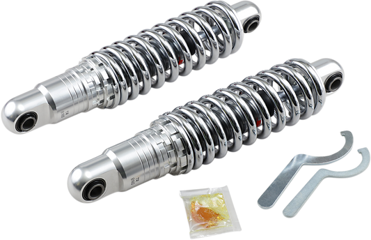 Chrome Drag Specialties C16-0156H adjustable shock absorbers, 12-inch heavy-duty motorcycle shocks with premium ride height adjustment