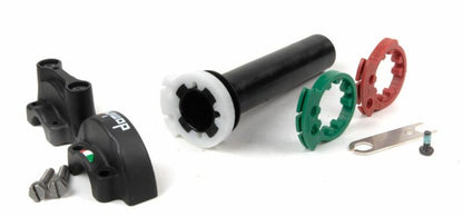 Domino Racing XM2 throttle control system with 22mm bars for MotoGP-style motorcycle handling and precise throttle response.