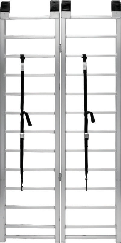 QuadBoss Bifold Ramp for powersports vehicles, 41x81 inches, folded and laid out for loading or transport.