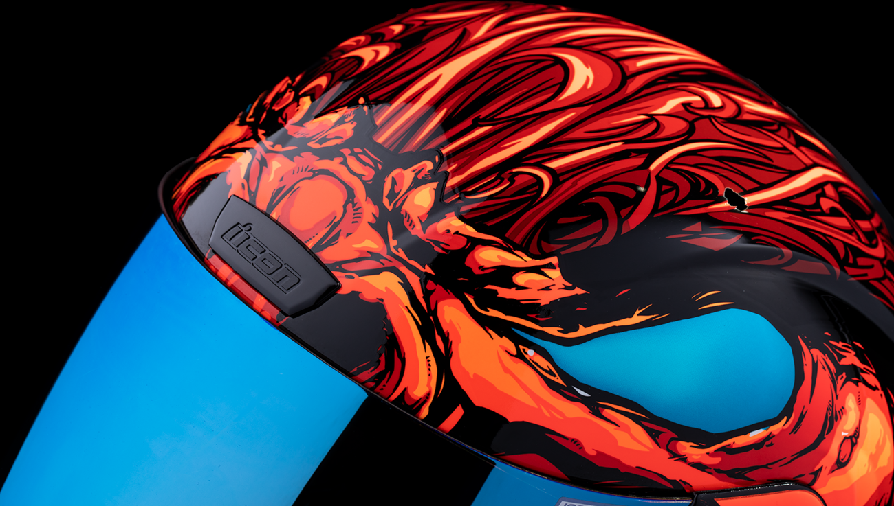 Red ICON Airform™ helmet with MIPS® protection, size XS, featuring aerodynamic design and adjustable straps.
