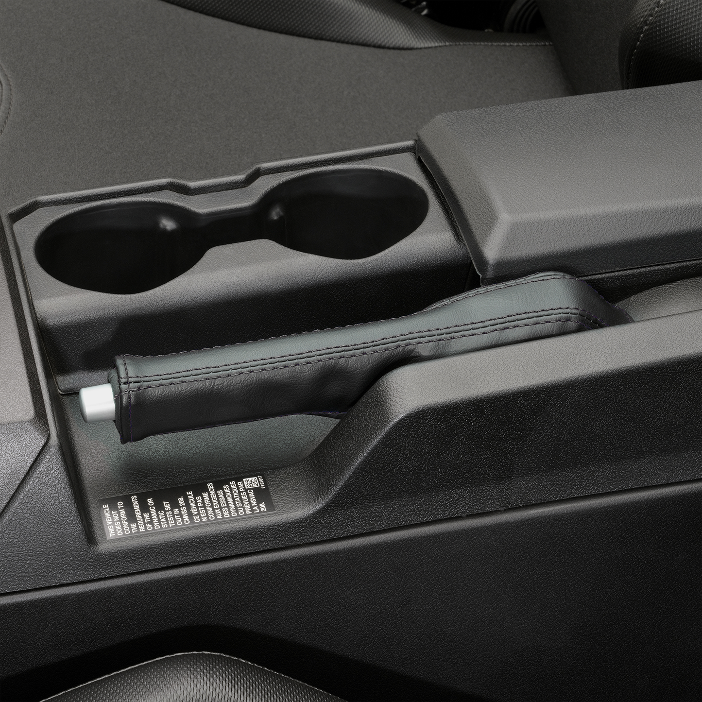 Black Stitch Show Chrome E-Brake Cover for Slingshot engine by Bill's Exhausts, featuring sleek chrome finish and detailed craftsmanship.