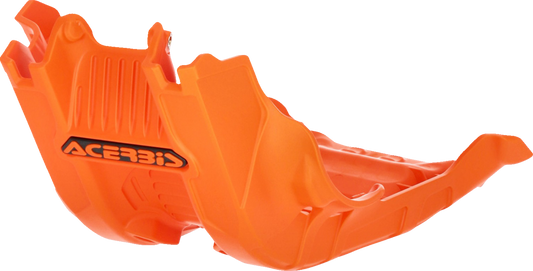 Acerbis OEM orange skid plate for 2016 KTM 350 XC-W/EXC-F, mounted on motorcycle body, durable plastic construction with Acerbis branding.