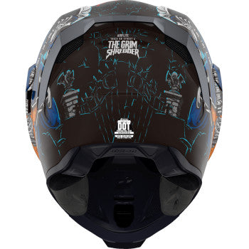 Black ICON Airflite™ helmet with Trick or Street 4 design, medium size, featuring aerodynamic helmet features and bold graphics.