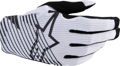 Alpinestars Radar Pro MX gloves in white, size 2XL, featuring protective knuckles and breathable fabric for motocross riding.