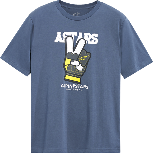 Alpinestars Peaceout CSF T-Shirt in blue, large size, featuring the brand logo and casual athletic style.