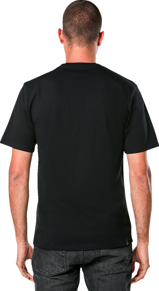 Alpinestars Always 2.0 CSF T-Shirt in black, white, and red, large size, featuring Alpinestars logo and casual fit.