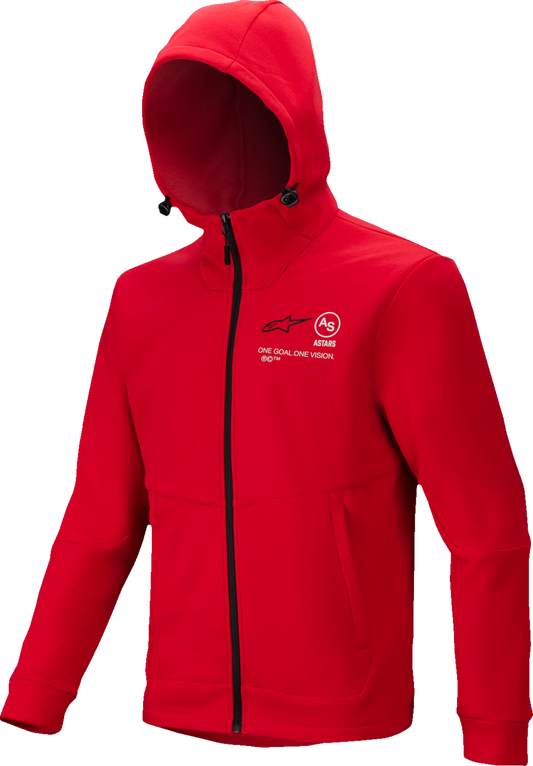 Bright red Alpinestars Racer MX fleece hoodie in 3XL, featuring the Alpinestars logo and casual, sporty design.