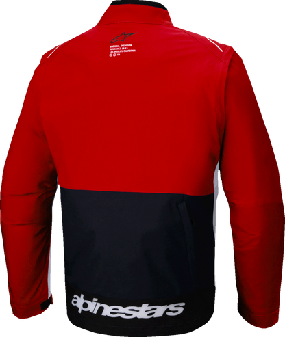 Alpinestars Lite-Dura Softshell Jacket in black, red, and white, 2XL, featuring a sleek design and softshell fabric.