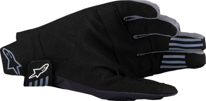 Alpinestars Techstar MX gloves in black, XL size, showing the durable motocross glove design with logo details.