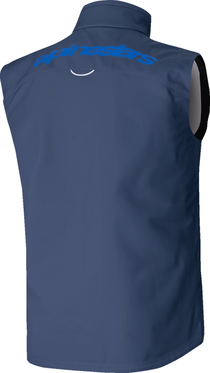 Alpinestars Techstar Softshell Vest in navy, 2XL, windproof and lightweight training outer layer, shown in a product image.