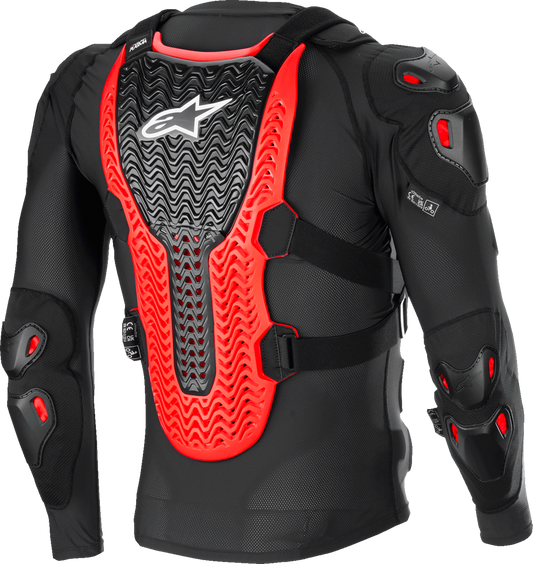 Alpinestars Bionic XTR Plasma protection jacket in black, red, and white, small size, showing the armored motorcycle safety gear.