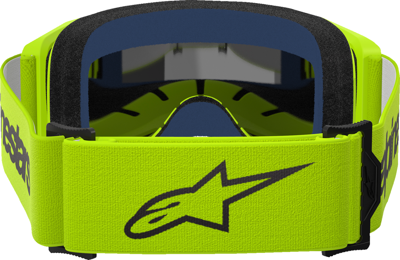 ALPINESTARS GOGGLES, Alpinestars GOGGLES Vision 3 Goggle - Wordmark - Yellow Fluo with Silver Mirror Lens (Part Number 5103225-5299)