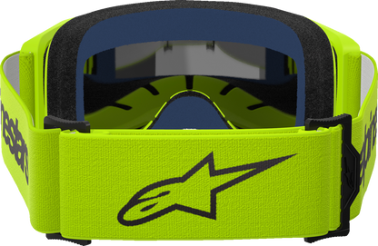 ALPINESTARS GOGGLES, Alpinestars GOGGLES Vision 3 Goggle - Wordmark - Yellow Fluo with Silver Mirror Lens (Part Number 5103225-5299)