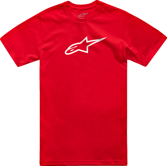 Alpinestars Ageless 2.0 CSF T-shirt in red and white, large size, with logo and stylish design.