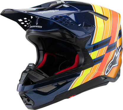 ALPINESTARS, Alpinestars Supertech M10 Helmet TLD Edition 25 with MIPS® – Gloss Dark Blue/Orange/Yellow/Fluo Red, Small