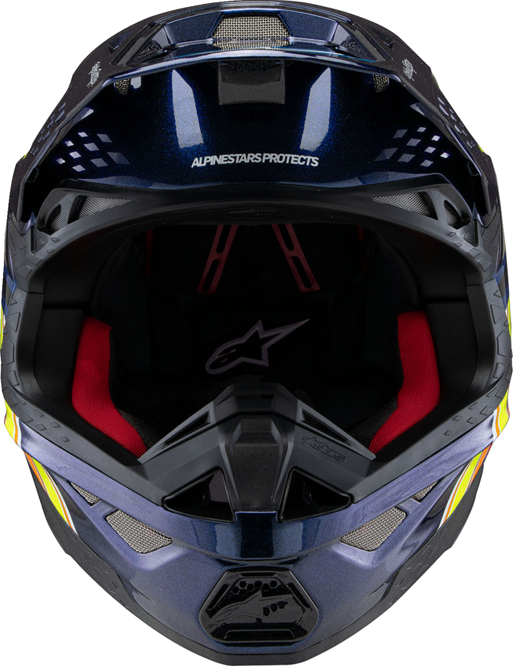 ALPINESTARS, Alpinestars Supertech M10 Helmet TLD Edition 25 with MIPS® – Gloss Dark Blue/Orange/Yellow/Fluo Red, Small