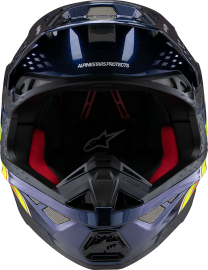 ALPINESTARS, Alpinestars Supertech M10 Helmet TLD Edition 25 with MIPS® – Gloss Dark Blue/Orange/Yellow/Fluo Red, Small