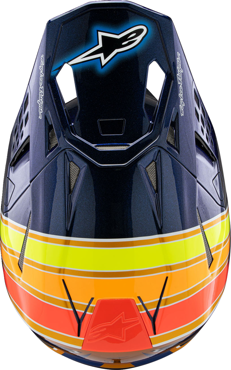 ALPINESTARS, Alpinestars Supertech M10 Helmet TLD Edition 25 with MIPS® – Gloss Dark Blue/Orange/Yellow/Fluo Red, Small