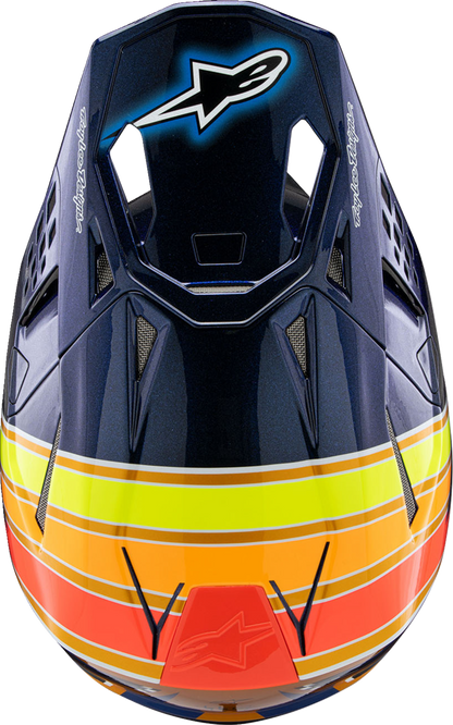 ALPINESTARS, Alpinestars Supertech M10 Helmet TLD Edition 25 with MIPS® – Gloss Dark Blue/Orange/Yellow/Fluo Red, Small