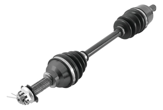 QuadBoss replacement front left side axle for Suzuki KingQuad 4x4 models, showing the durable metal shaft and joint.