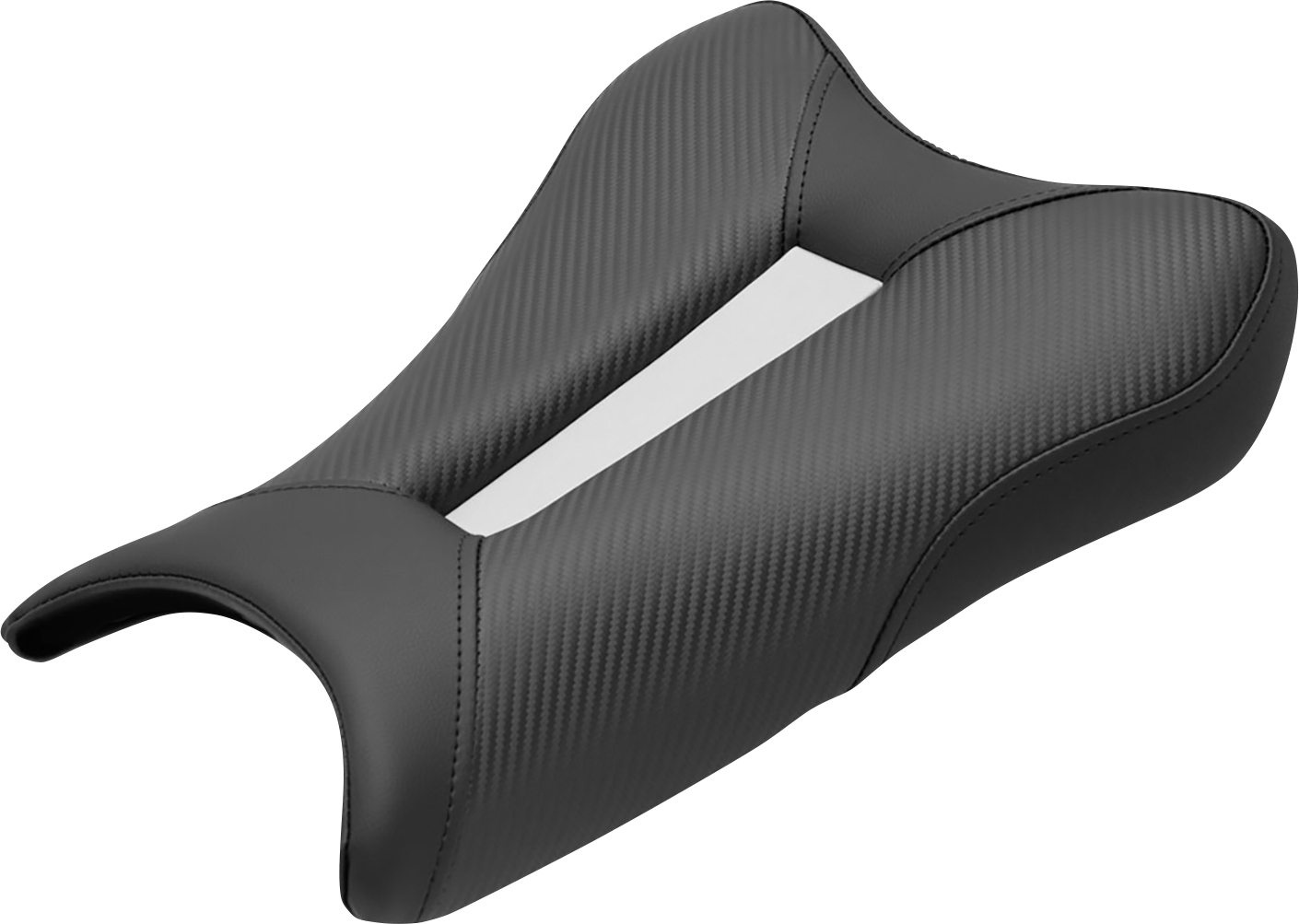 Black SADDLEMEN Track Seat Solo in carbon fiber for Kawasaki ZX6R '19-'22, designed for high performance and lightweight riding.