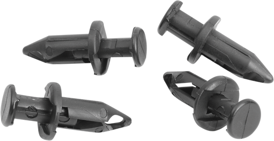 Parts Unlimited body and fender clips, 10-pack, durable plastic motorcycle clips for body panels and fenders.