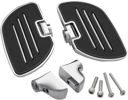 Can-Am passenger floorboards for engine by Bill's Exhausts, featuring chrome finish and sturdy construction.