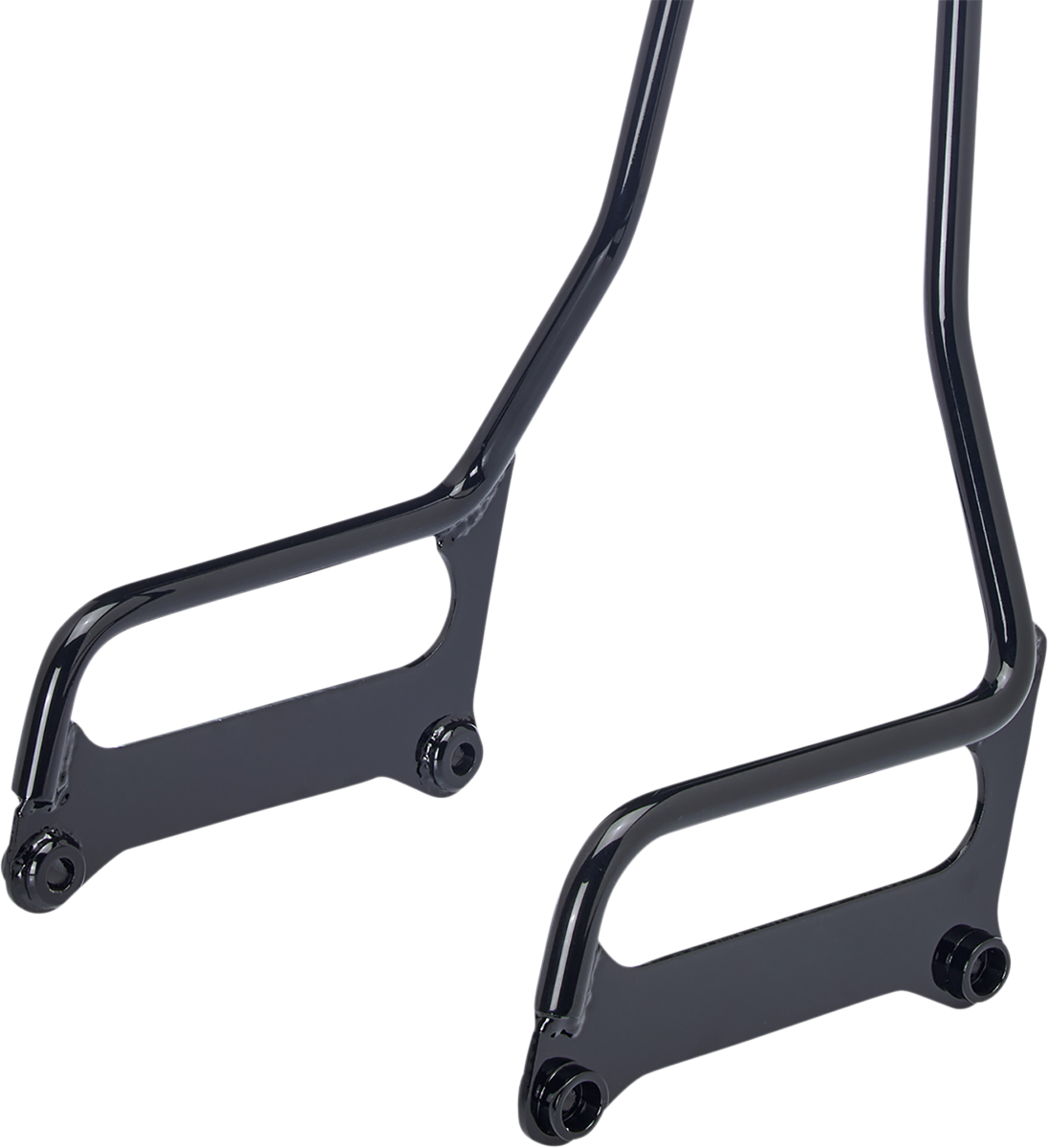 Bill's Exhausts BILTWELL EXFIL Sissy Bar for Softail in gloss black, featuring a sturdy, sleek motorcycle sissy bar design.