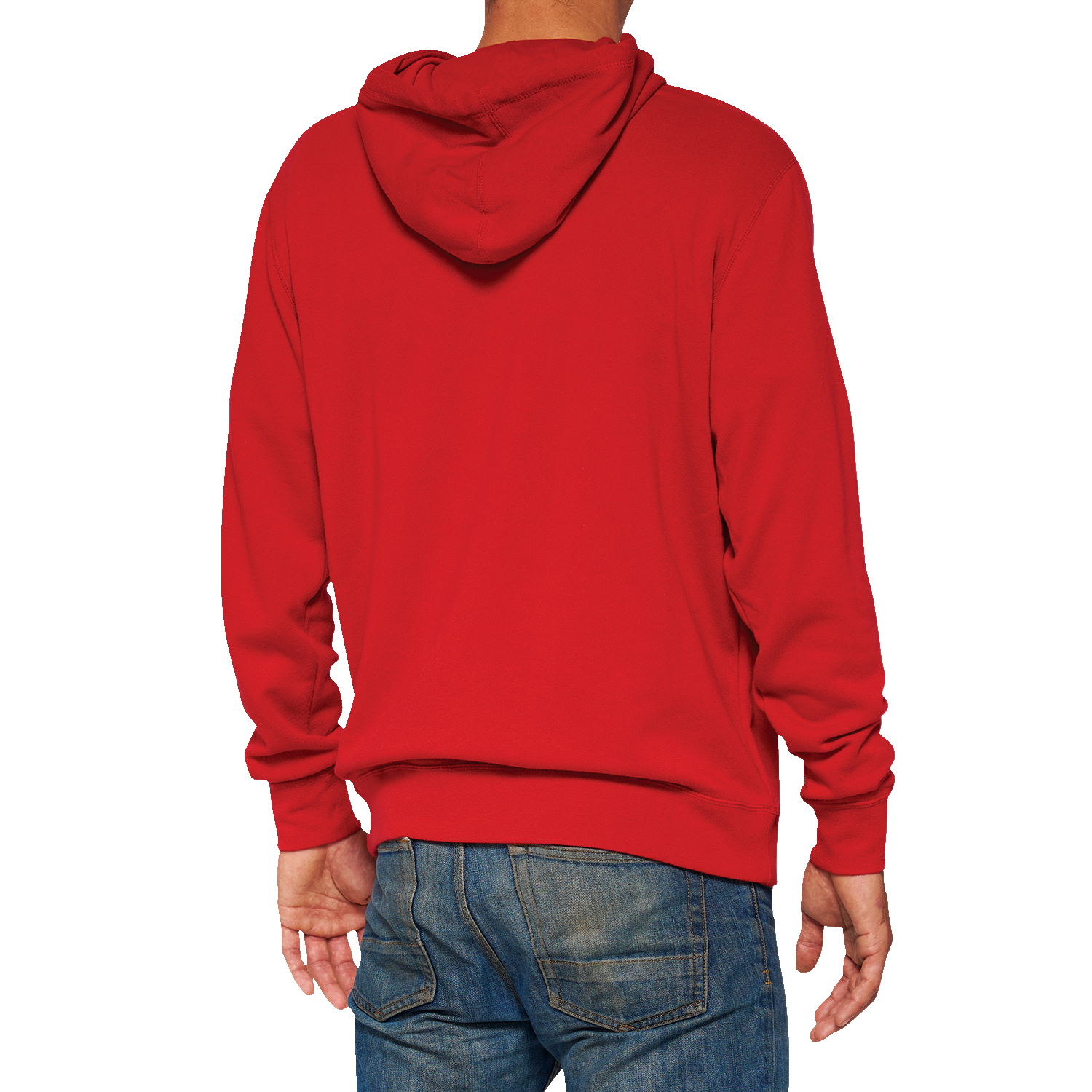 Red 100% Icon Pullover Hoodie by Bill's Exhausts in XL, featuring a comfortable fit and bold graphic design.