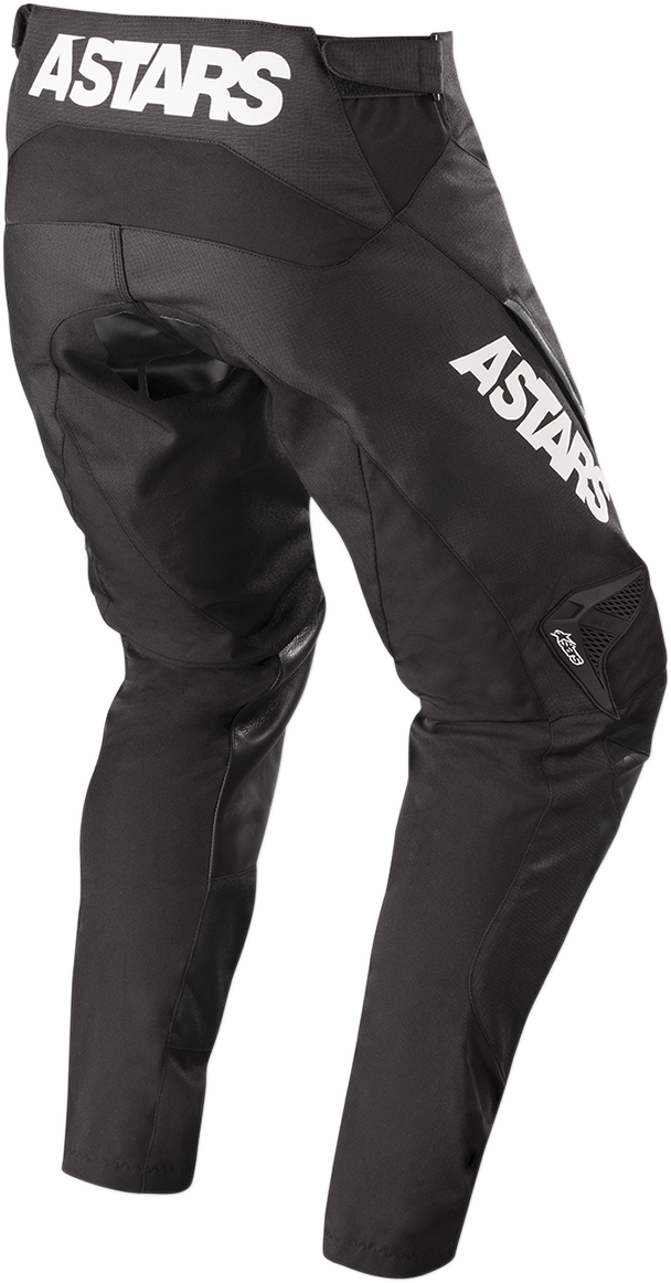 Alpinestars Venture-R black motorcycle pants with reinforced knees and adjustable waist, US 38 / EU 54, designed for durability and comfort.