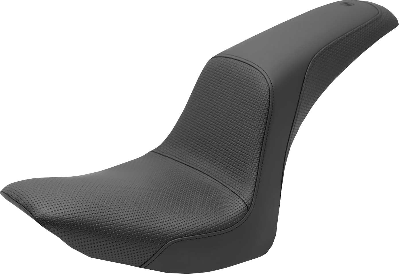 Black SADDLEMEN Profiler Basket-weave Seat for Harley Softail '06-'17, featuring stylish basket-weave design and comfortable seating.