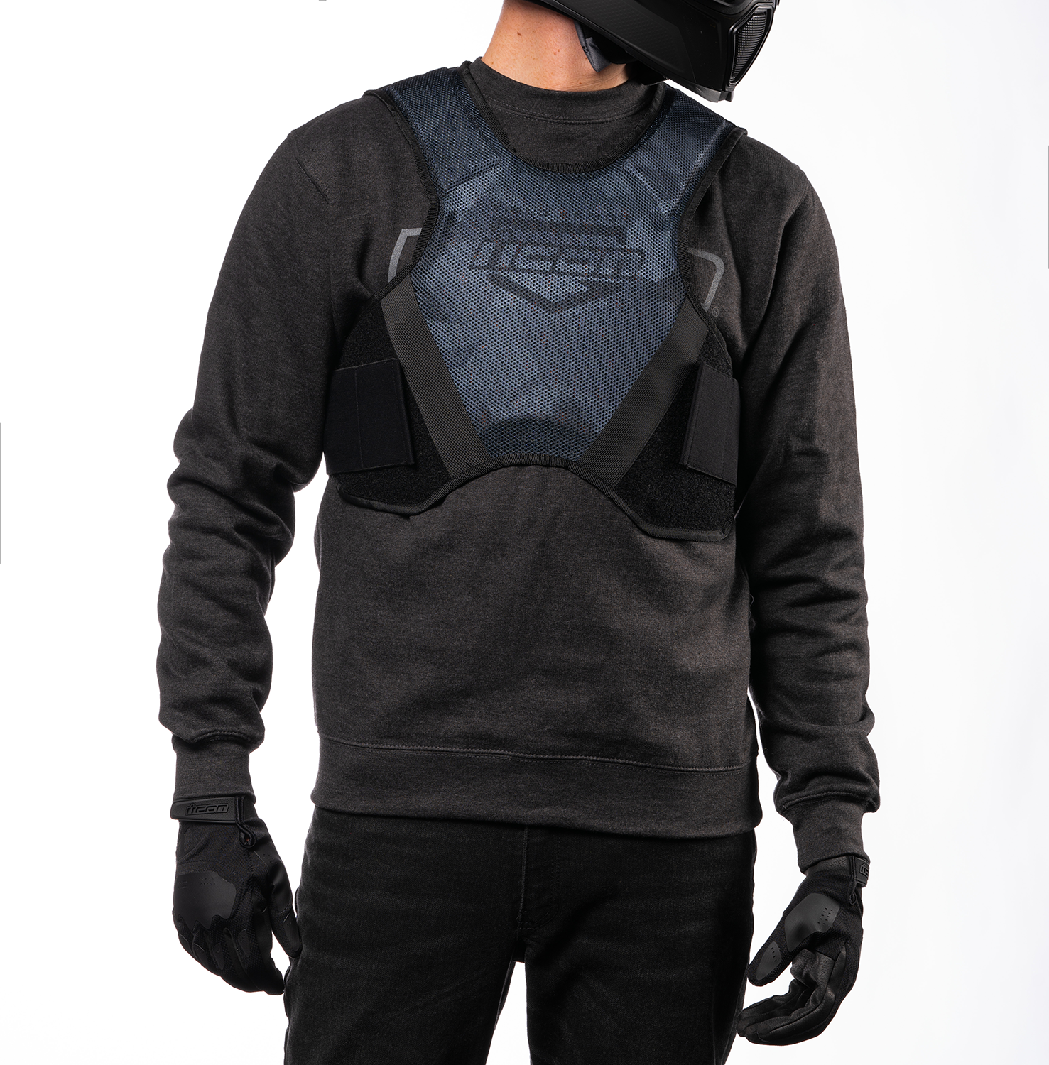 Bill's Exhausts ICON Softcore™ vest in dark camo, small/medium size, showing the camouflage fabric and vest design.