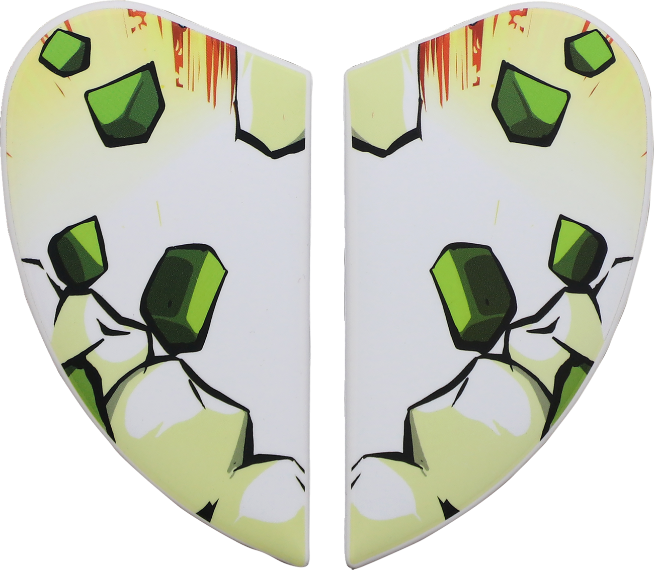 Green ICON Airform™ Side Plates for Grenadier helmet, helmet parts by Bill's Exhausts, showing detailed side view.