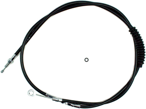 Black vinyl clutch LW cable by Motion Pro, part #06-0261, designed for improved clutch control on motorcycles.