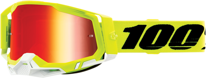 100% Racecraft 2 Goggles - Fluo Yellow - Red Mirror 50010-00004 - Howling Moto