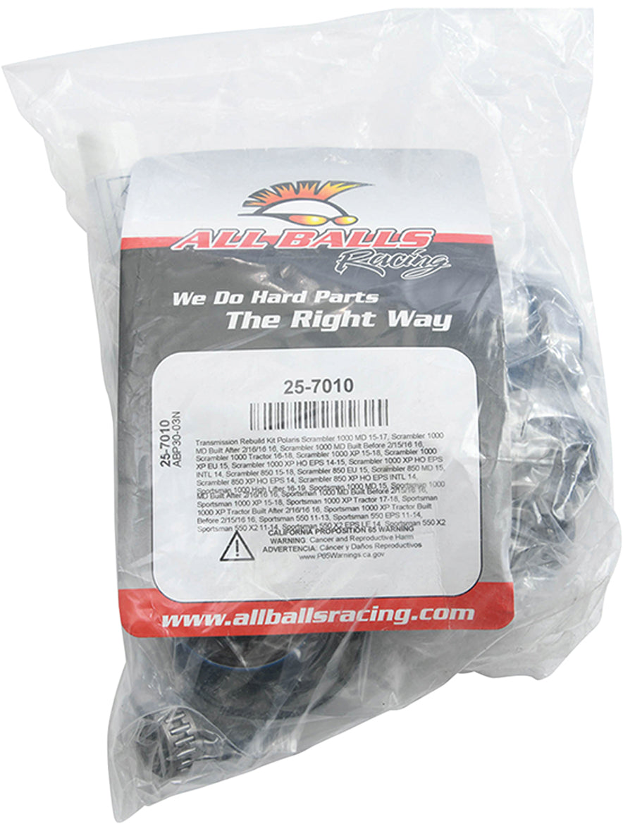 All Balls transmission bearing and seal kit part #25-7010 with bearings and seals for gearbox performance.