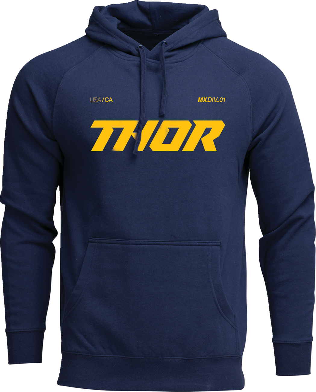 Navy THOR Brave pullover hoodie in 2XL with front logo, made of soft fabric, displayed on a plain background.