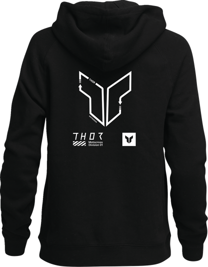 THOR, THOR Women's Trax Pullover Hoodie, Black, Medium – Part Number 3051-1236