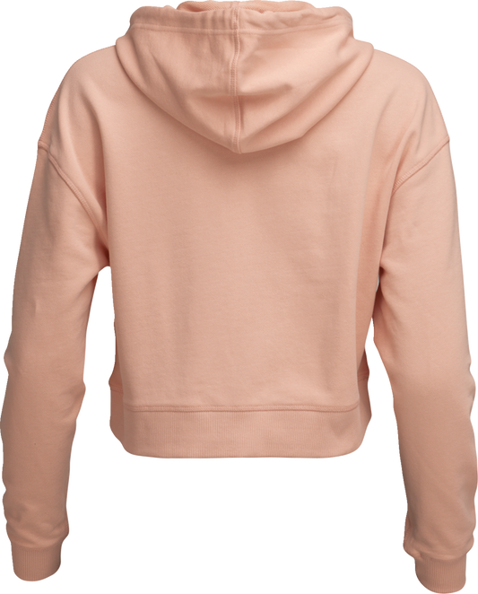 Pink THOR Women's Iconic Pullover Crop Hoodie with hood and long sleeves, front logo design, casual and comfortable fit.