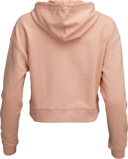 Pink THOR Women’s Iconic Pullover Crop Hoodie, front view showing the stylish hoodie with a hood and cropped fit.