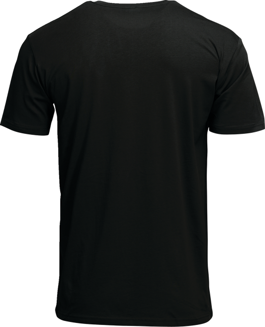 Black THOR SD T-Shirt with screen-printed logo graphics, medium size, casual men's apparel.