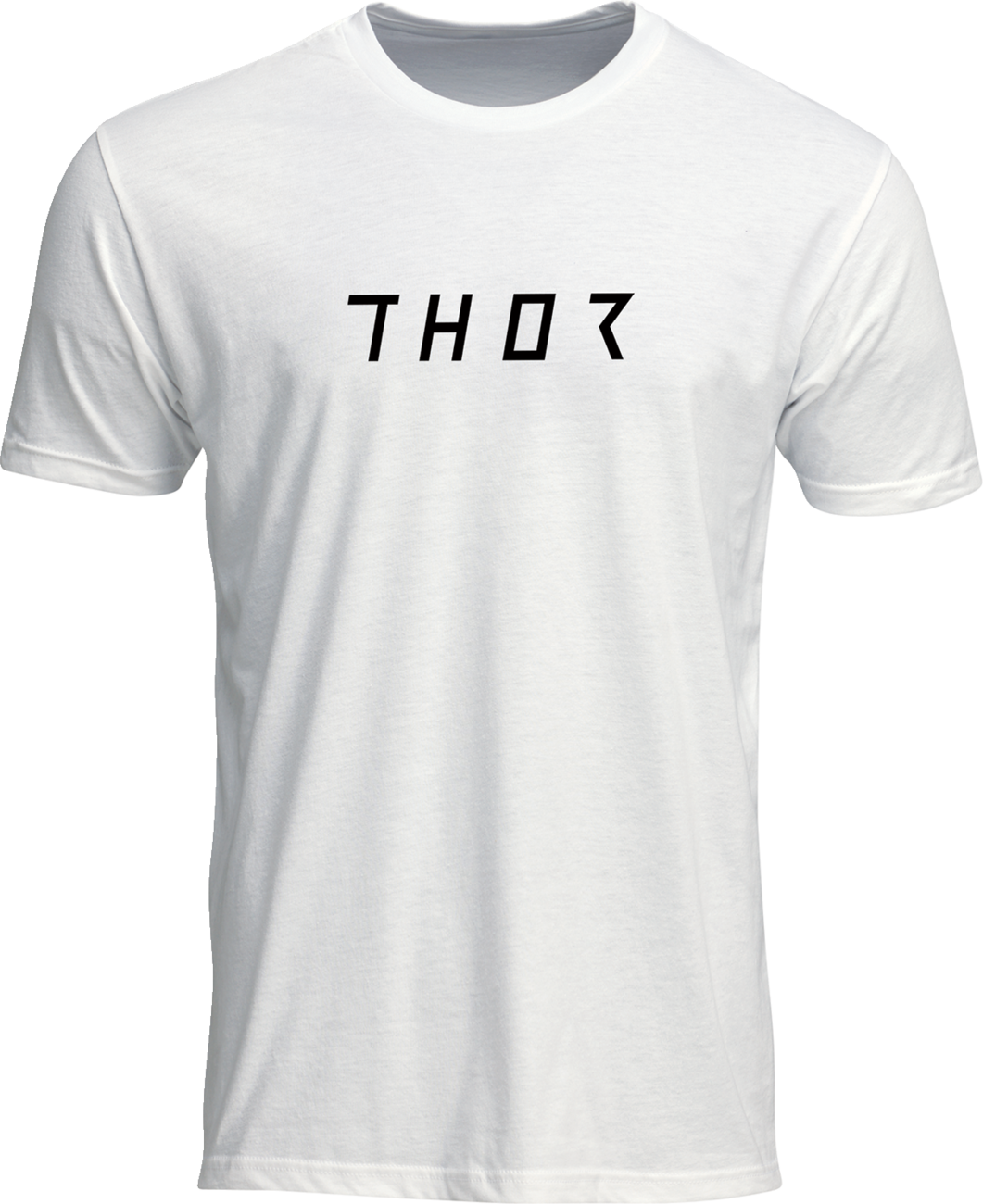 White THOR stamped T-shirt in medium size, featuring bold graphic design on the front.