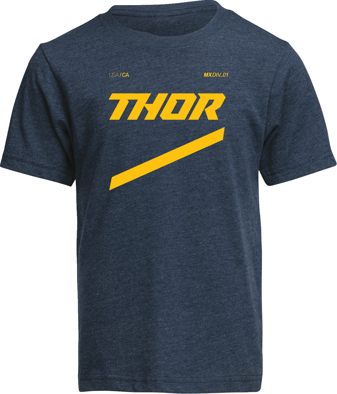 Navy THOR Youth Brave T-Shirt in large size, featuring the THOR brand logo and superhero design on the front.