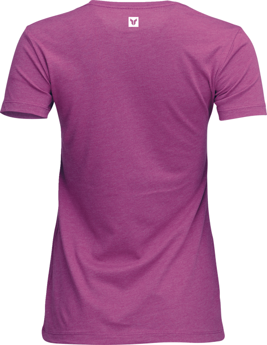 THOR Women's Trax T-Shirt in fuchsia with short sleeves and logo print, casual athletic top for women.
