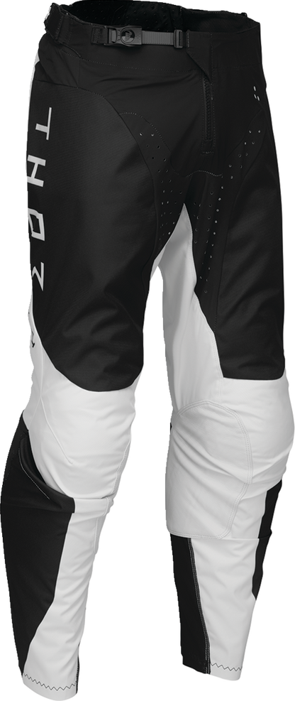 Black THOR Launchmode Storm Pants in US 34, motorcycle riding gear with durable fabric and secure fit for riding comfort.