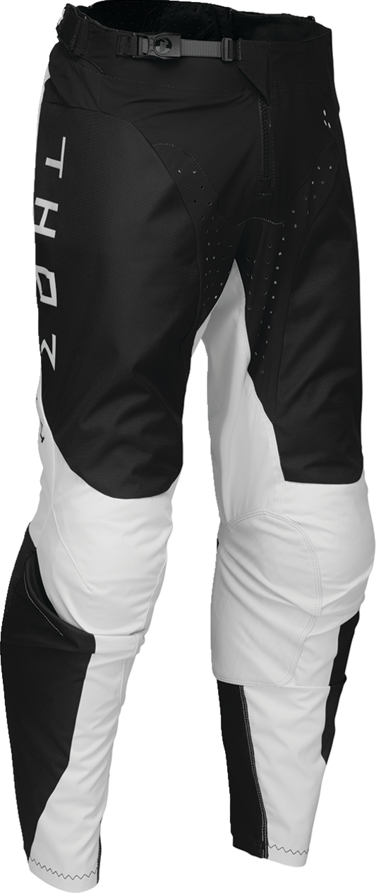 Black THOR Launchmode Storm Pants in US 34, motorcycle riding gear with durable fabric and secure fit for riding comfort.