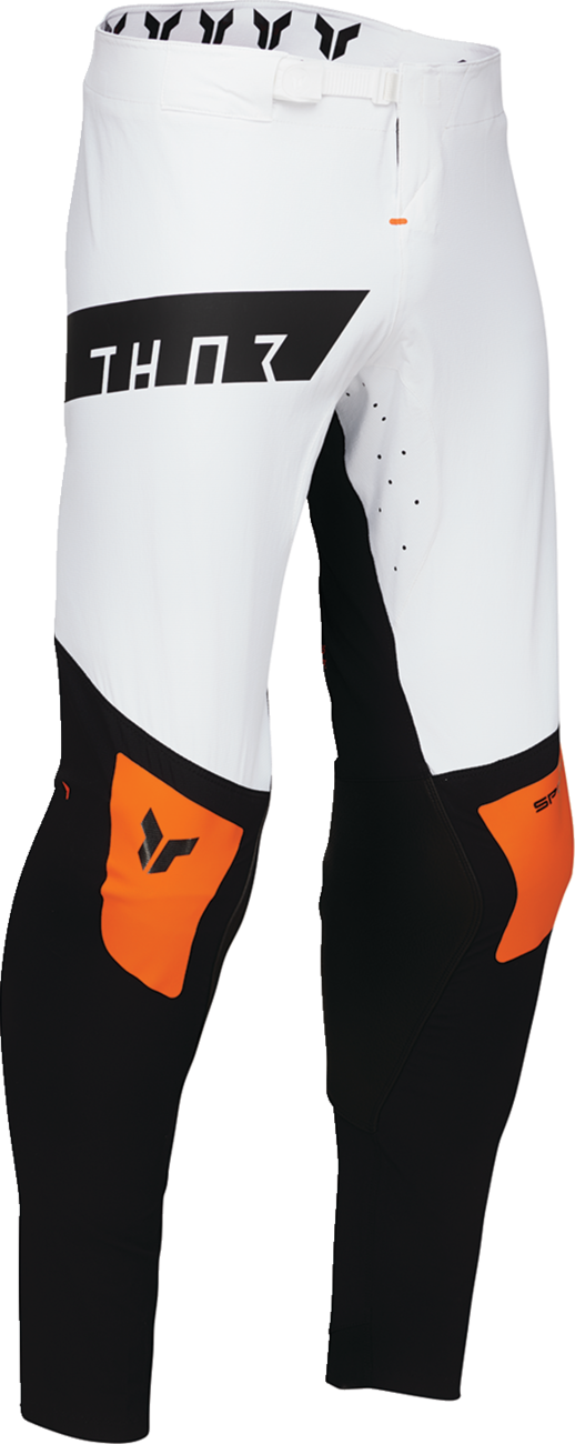 THOR, THOR Sportmode Rogue Pants White/Orange US 38 - Durable 4-Way Stretch Nylon Race Pants