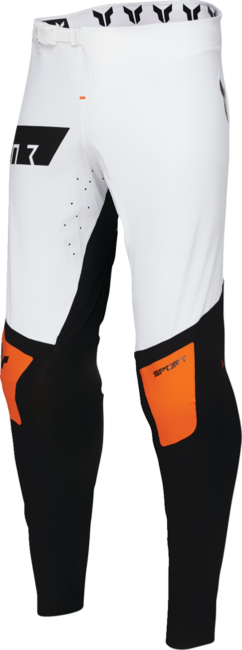 THOR, THOR Sportmode Rogue Pants White/Orange US 38 - Durable 4-Way Stretch Nylon Race Pants