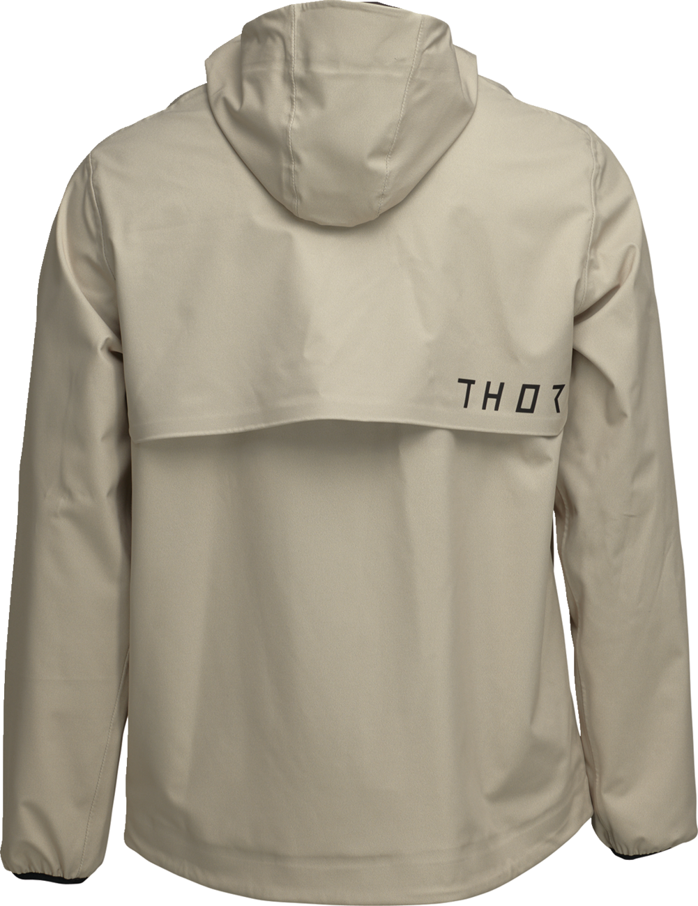 THOR Unit Light Shell Jacket in sand color, small size, showing lightweight waterproof fabric and front zipper design.